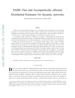 FADE: Fast and Asymptotically efficient Distributed Estimator for
  dynamic networks