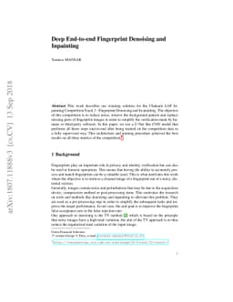 Deep End-to-end Fingerprint Denoising and Inpainting