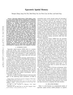 Egocentric Spatial Memory