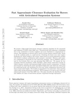 Fast Approximate Clearance Evaluation for Rovers with Articulated
  Suspension Systems