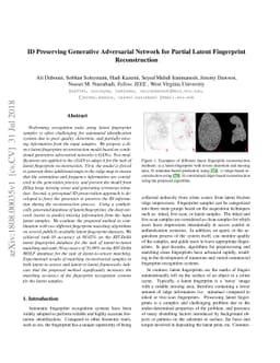 ID Preserving Generative Adversarial Network for Partial Latent
  Fingerprint Reconstruction