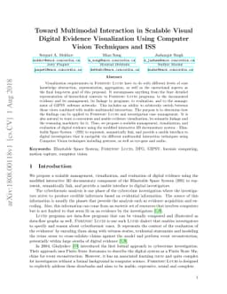 Toward Multimodal Interaction in Scalable Visual Digital Evidence
  Visualization Using Computer Vision Techniques and ISS