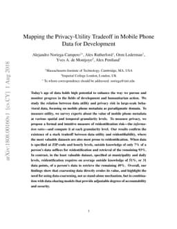 Mapping the Privacy-Utility Tradeoff in Mobile Phone Data for
  Development