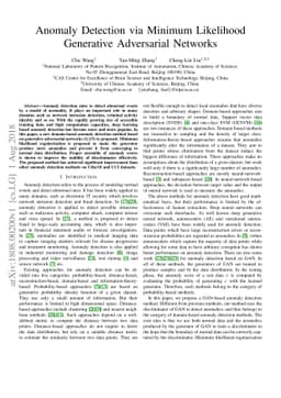 Anomaly Detection via Minimum Likelihood Generative Adversarial Networks