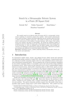 Exploration of Finite 2D Square Grid by a Metamorphic Robotic System