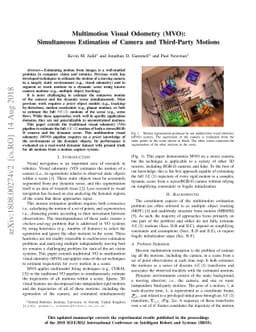 Multimotion Visual Odometry (MVO): Simultaneous Estimation of Camera and
  Third-Party Motions