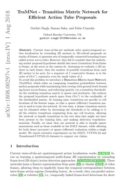 TraMNet - Transition Matrix Network for Efficient Action Tube Proposals