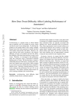 How Does Tweet Difficulty Affect Labeling Performance of Annotators?