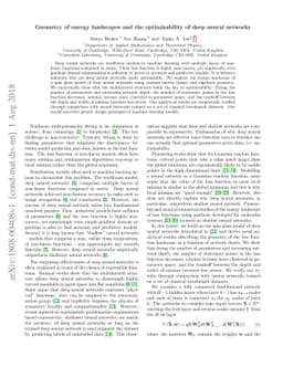 Geometry of energy landscapes and the optimizability of deep neural
  networks