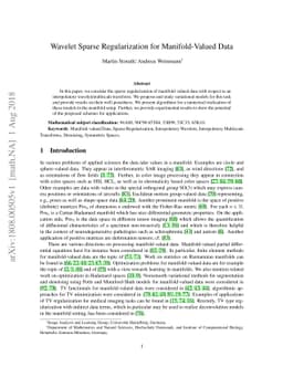 Wavelet Sparse Regularization for Manifold-Valued Data