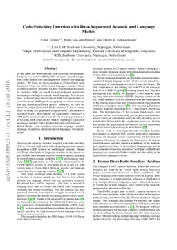 Code-Switching Detection with Data-Augmented Acoustic and Language
  Models