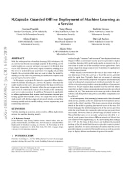 MLCapsule: Guarded Offline Deployment of Machine Learning as a Service