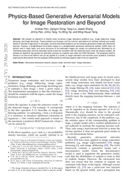 Physics-Based Generative Adversarial Models for Image Restoration and
  Beyond