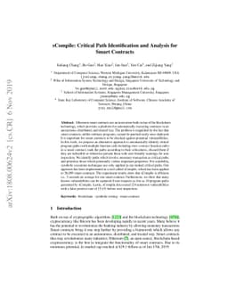 sCompile: Critical Path Identification and Analysis for Smart Contracts