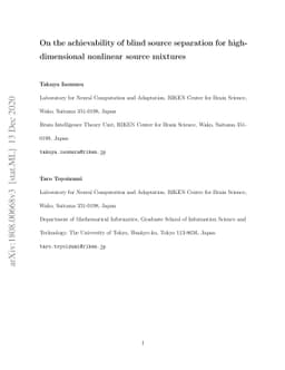 On the achievability of blind source separation for high-dimensional
  nonlinear source mixtures