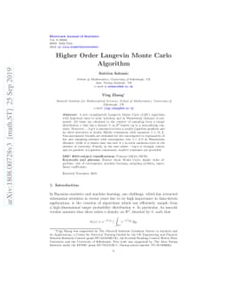 Higher Order Langevin Monte Carlo Algorithm