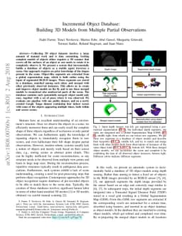 Incremental Object Database: Building 3D Models from Multiple Partial
  Observations