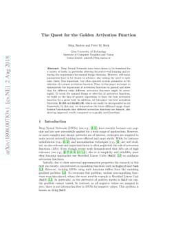 The Quest for the Golden Activation Function