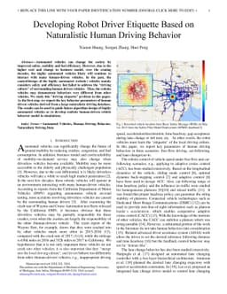Developing Robot Driver Etiquette Based on Naturalistic Human Driving
  Behavior
