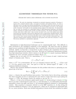 Algorithmic thresholds for tensor PCA