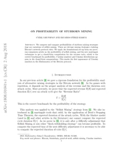 On profitability of stubborn mining