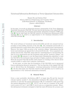 Variational Information Bottleneck on Vector Quantized Autoencoders