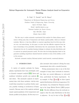Robust Regression for Automatic Fusion Plasma Analysis based on
  Generative Modeling