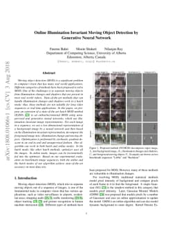 Online Illumination Invariant Moving Object Detection by Generative
  Neural Network