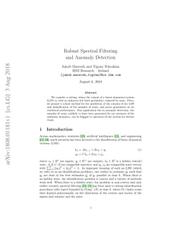 Robust Spectral Filtering and Anomaly Detection