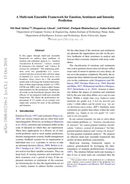 A Multi-task Ensemble Framework for Emotion, Sentiment and Intensity
  Prediction