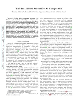The Text-Based Adventure AI Competition