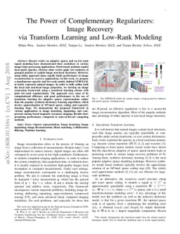 The Power of Complementary Regularizers: Image Recovery via Transform
  Learning and Low-Rank Modeling