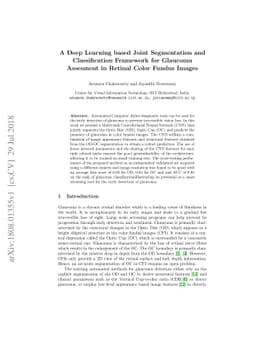 A Deep Learning based Joint Segmentation and Classification Framework
  for Glaucoma Assesment in Retinal Color Fundus Images