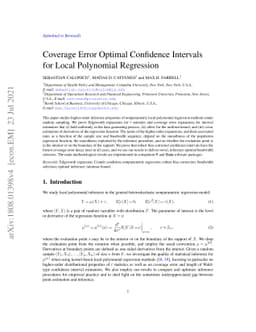 Coverage Error Optimal Confidence Intervals for Local Polynomial
  Regression