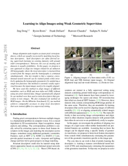 Learning to Align Images using Weak Geometric Supervision