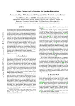 Triplet Network with Attention for Speaker Diarization