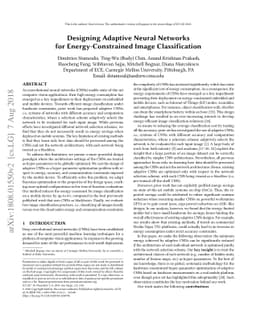 Designing Adaptive Neural Networks for Energy-Constrained Image
  Classification