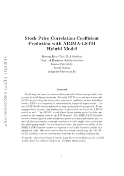 Stock Price Correlation Coefficient Prediction with ARIMA-LSTM Hybrid
  Model