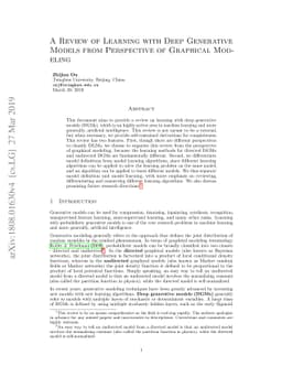 A Review of Learning with Deep Generative Models from Perspective of
  Graphical Modeling