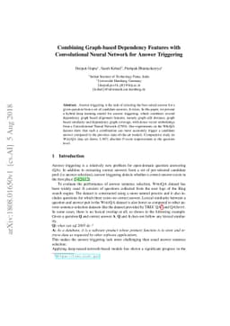 Combining Graph-based Dependency Features with Convolutional Neural
  Network for Answer Triggering