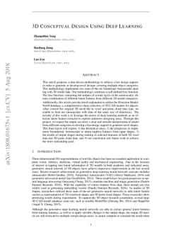 3D Conceptual Design Using Deep Learning