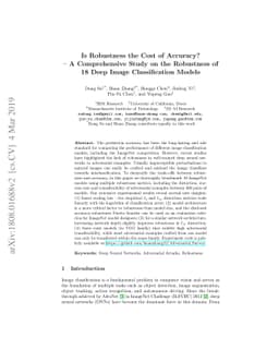 Is Robustness the Cost of Accuracy? -- A Comprehensive Study on the
  Robustness of 18 Deep Image Classification Models