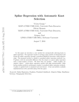 Spline Regression with Automatic Knot Selection