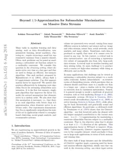 Beyond $1/2$-Approximation for Submodular Maximization on Massive Data
  Streams