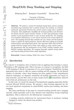 DeepTAM: Deep Tracking and Mapping