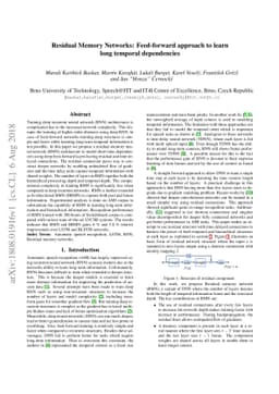 Residual Memory Networks: Feed-forward approach to learn long temporal
  dependencies