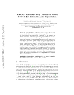 V-FCNN: Volumetric Fully Convolution Neural Network For Automatic Atrial
  Segmentation