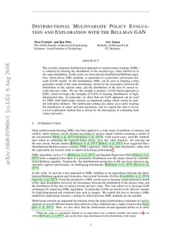 Distributional Multivariate Policy Evaluation and Exploration with the
  Bellman GAN