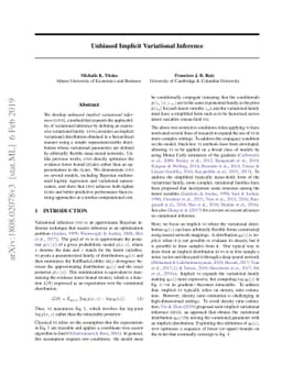 Unbiased Implicit Variational Inference