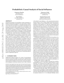 Probabilistic Causal Analysis of Social Influence